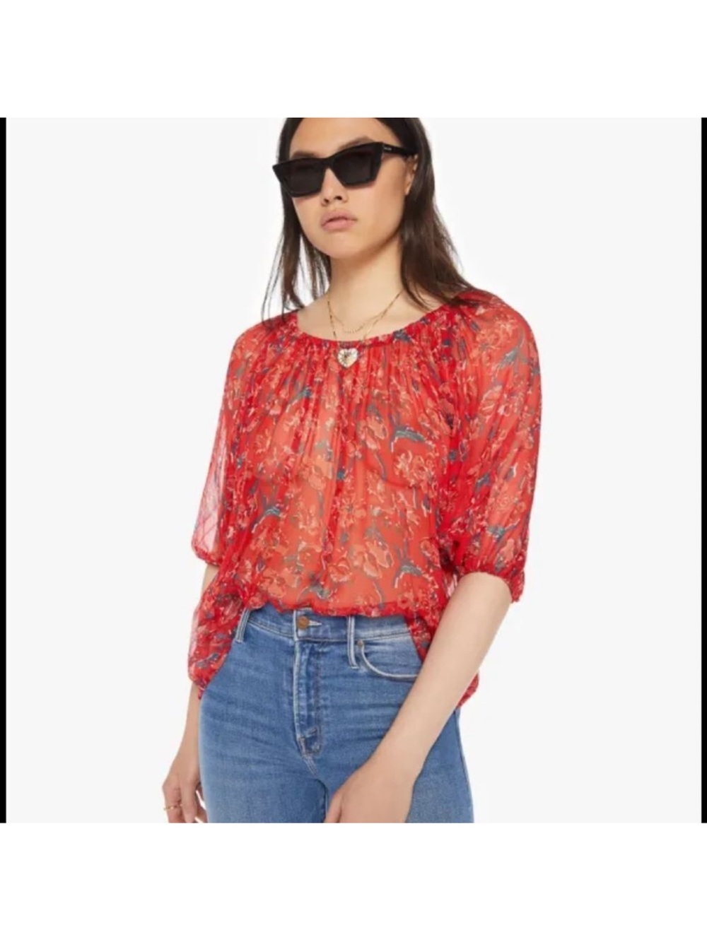 Natalie Martin Ella Top Watercolor Vermillion